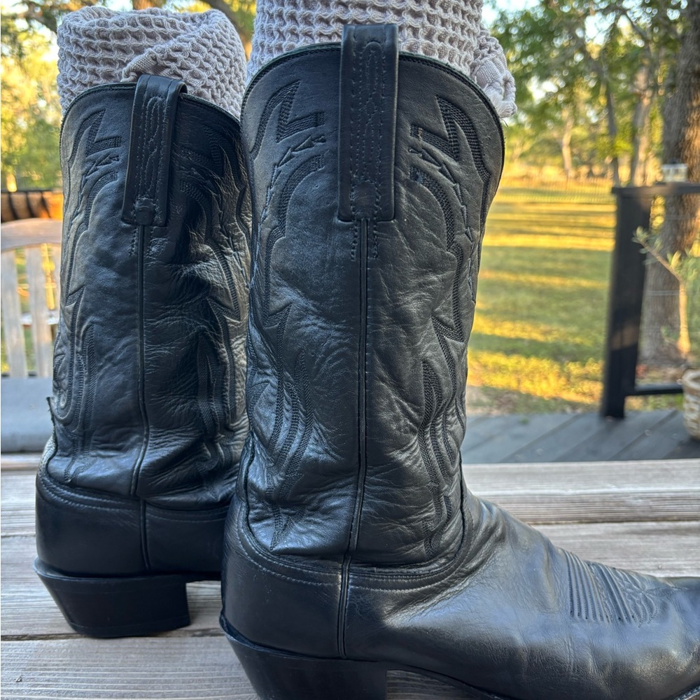 Lucchese 2000 Cowboy Boot, Black, Sz 14 D - Picture 3 of 13